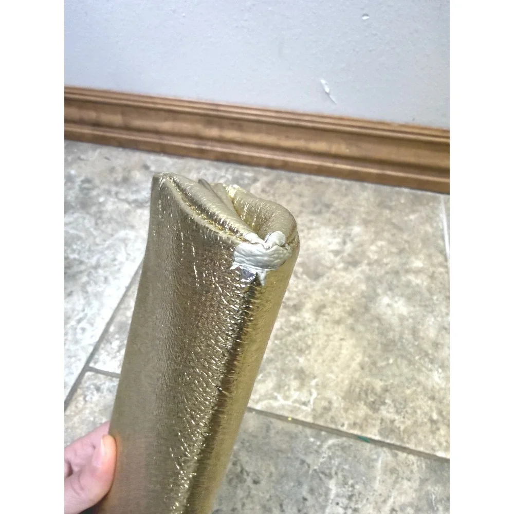 Gold Metallic Clutch Pearl Clasp‎ Evening Bag Vintage READ